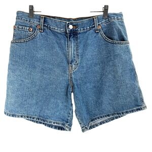 Y2K Levis 550 Shorts Women's 14 High Rise Mom Relaxed Fit Medium Wash Vintage